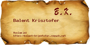 Balent Krisztofer névjegykártya