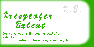krisztofer balent business card